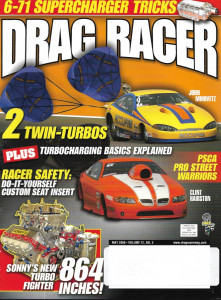 DRAG RACER 2008 MAY - SONNY'S NEW 864", CINT HAIRSTON, TURBOCHARCHING BASICS